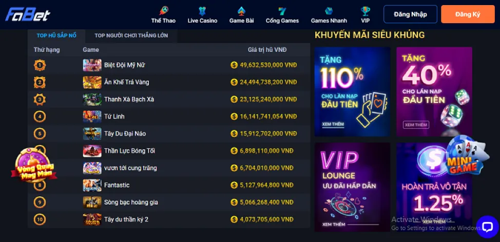 Thưởng Nạp Lại bet39